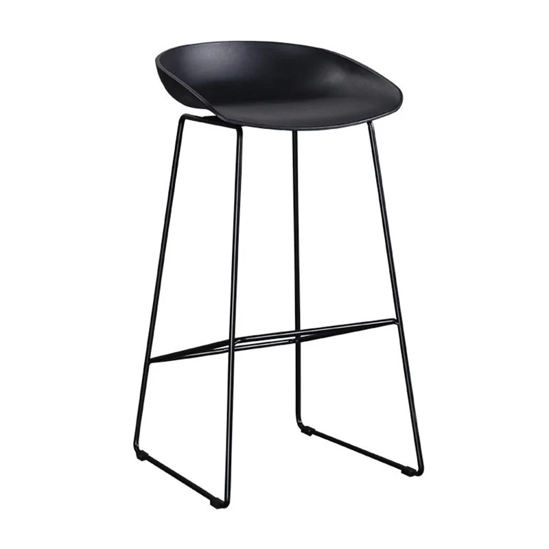 Sgabello da bar e bancone moderno Sgabello da bar e bancone con schienale basso con base slitta Clearhalo