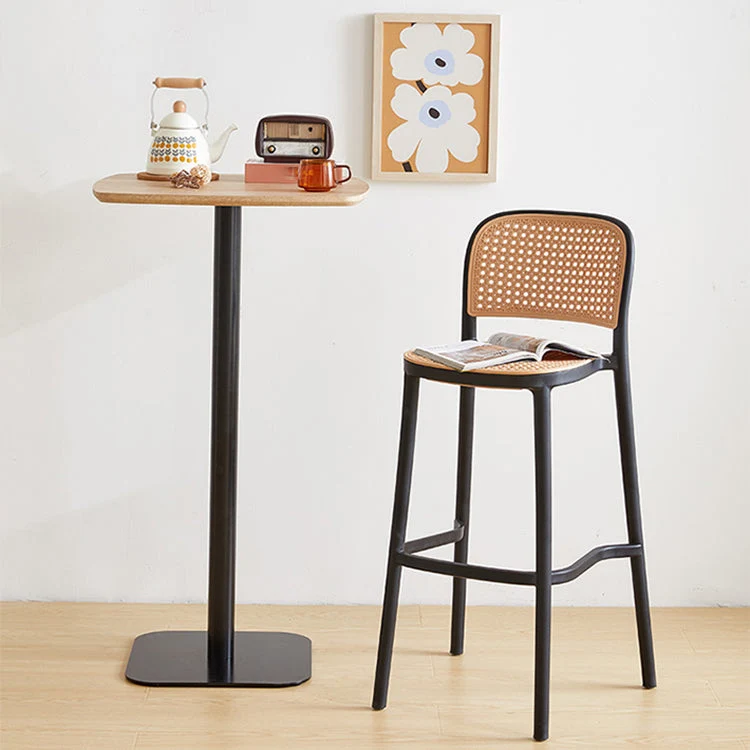 Sgabello da bar da bancone plastica con sgabello da bar quadrato stile moderno per la casa Clearhalo