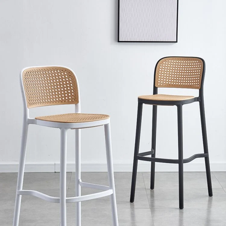 Sgabello da bar da bancone plastica con sgabello da bar quadrato stile moderno per la casa Clearhalo