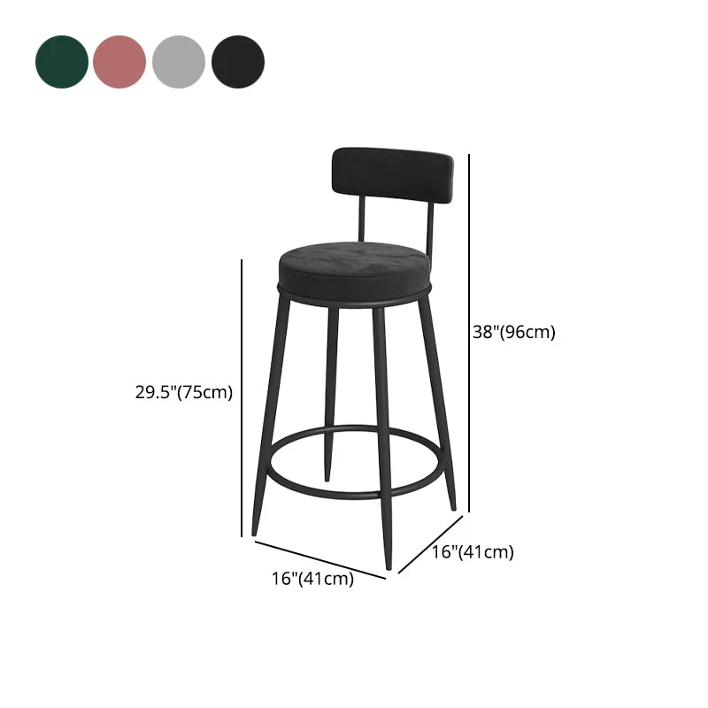 Sgabello da bar e bancone rotondo Glam Sgabello basso metallo con 4 gambe Clearhalo