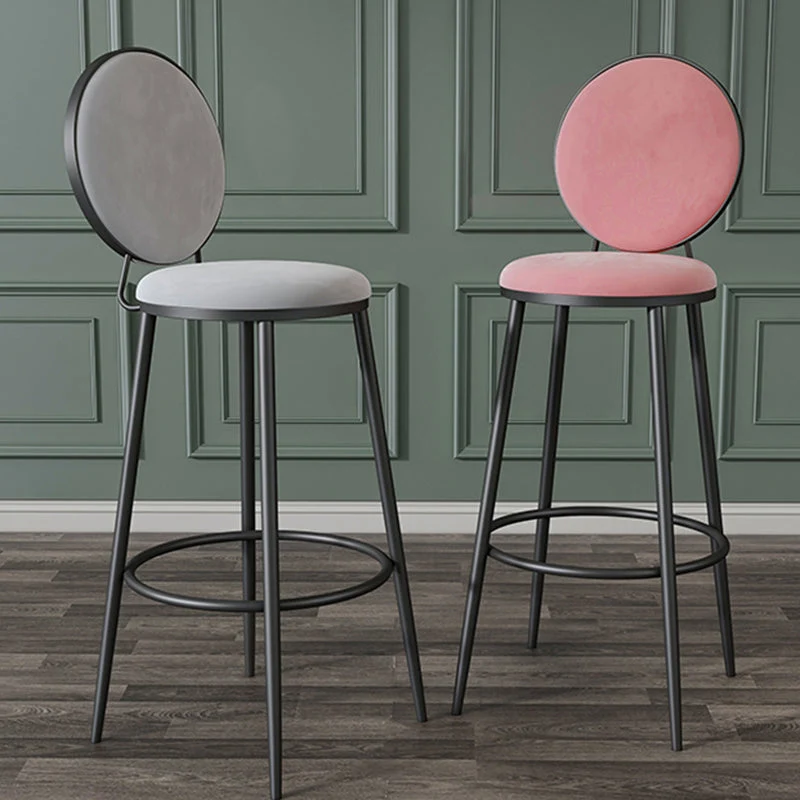 Sgabello da bar e bancone rotondo Glam Sgabello basso metallo con 4 gambe Clearhalo