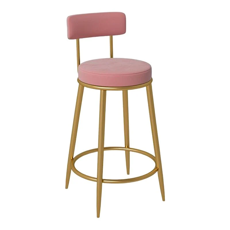 Sgabello da bar e bancone rotondo Glam Sgabello basso metallo con 4 gambe Clearhalo