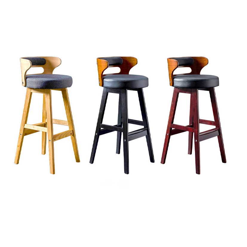 Sgabello da bar e bancone rotondo moderno Sgabello con schienale basso con 4 gambe Clearhalo