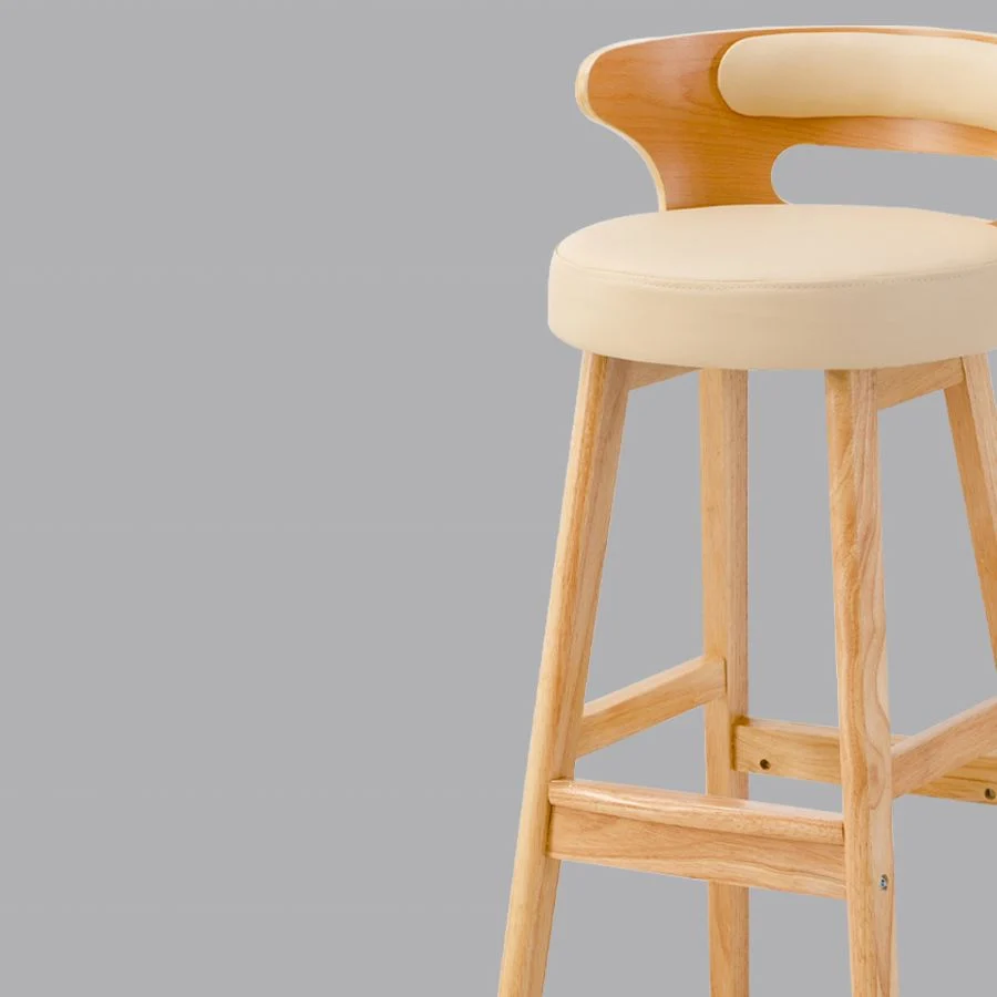 Sgabello da bar e bancone rotondo moderno Sgabello con schienale basso con 4 gambe Clearhalo