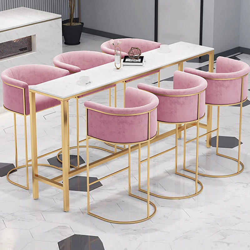 Sgabello da bar e bancone scandinavo Sgabello con schienale basso con base piedistallo oro Clearhalo
