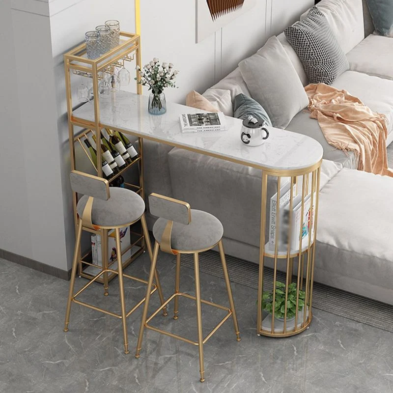 Sgabello da bar e bancone scandinavo Sgabello con schienale basso con 4 gambe oro Clearhalo