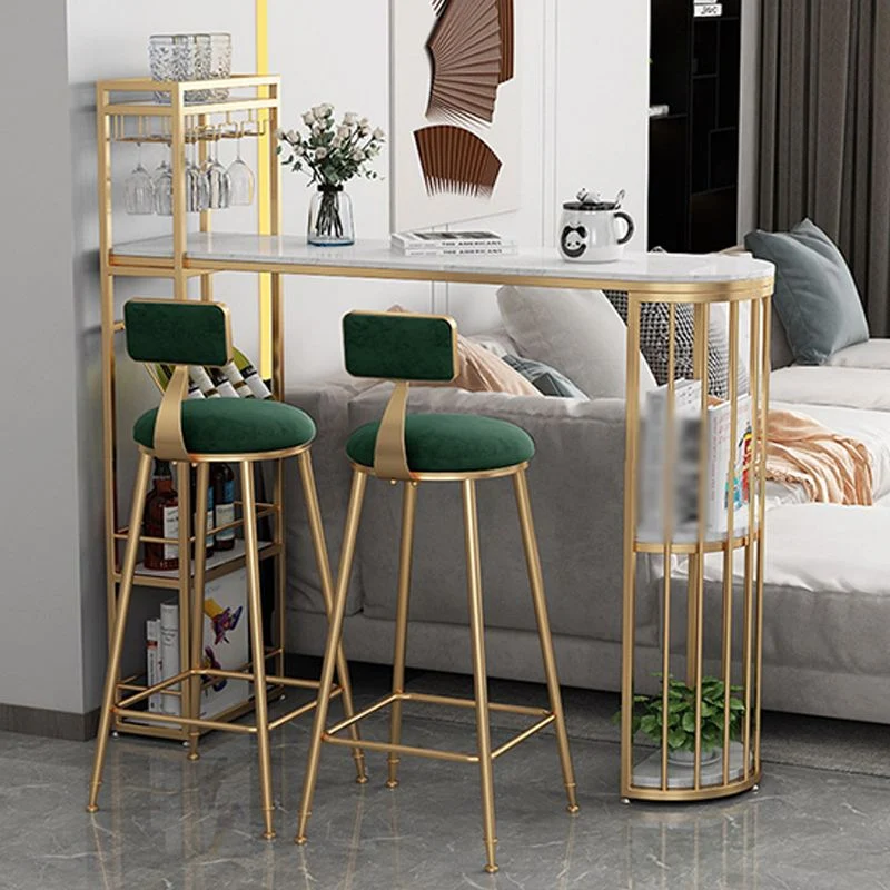 Sgabello da bar e bancone scandinavo Sgabello con schienale basso con 4 gambe oro Clearhalo