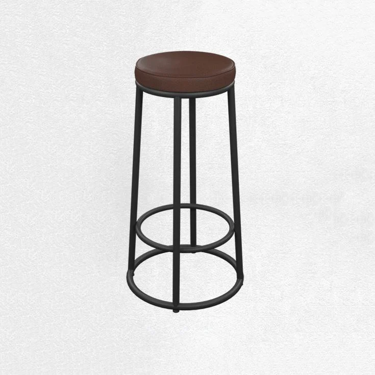 Sgabello da bar cassiere ferro senza schienale senza braccioli industriale con sedile e pedale Clearhalo