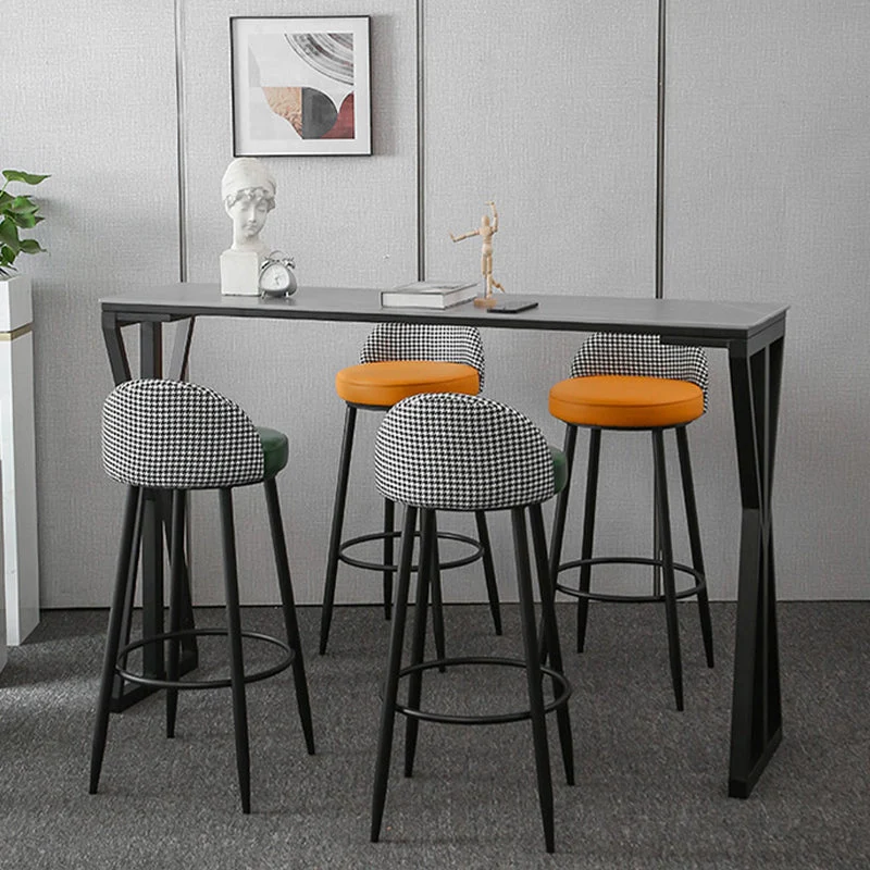 Sgabello da bar con poggiapiedi metallo Sedia da bar senza braccioli imbottita industriale Clearhalo
