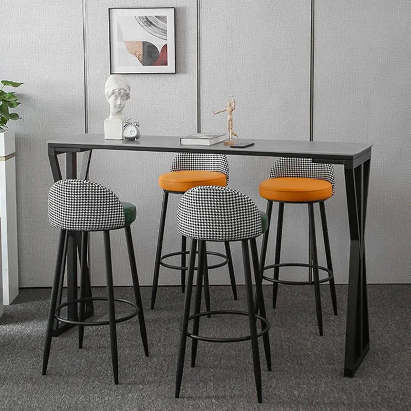 Sgabello da bar con poggiapiedi metallo Sedia da bar senza braccioli imbottita industriale Clearhalo