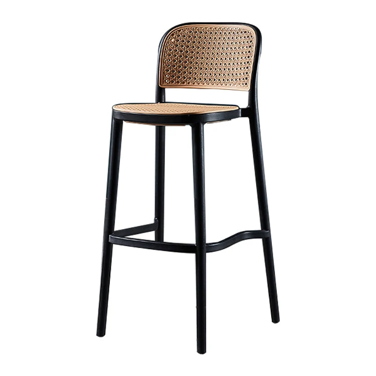 Sgabello da bar con schienale basso, sgabello da bar senza braccioli per interni moderno e contemporaneo plastica Clearhalo