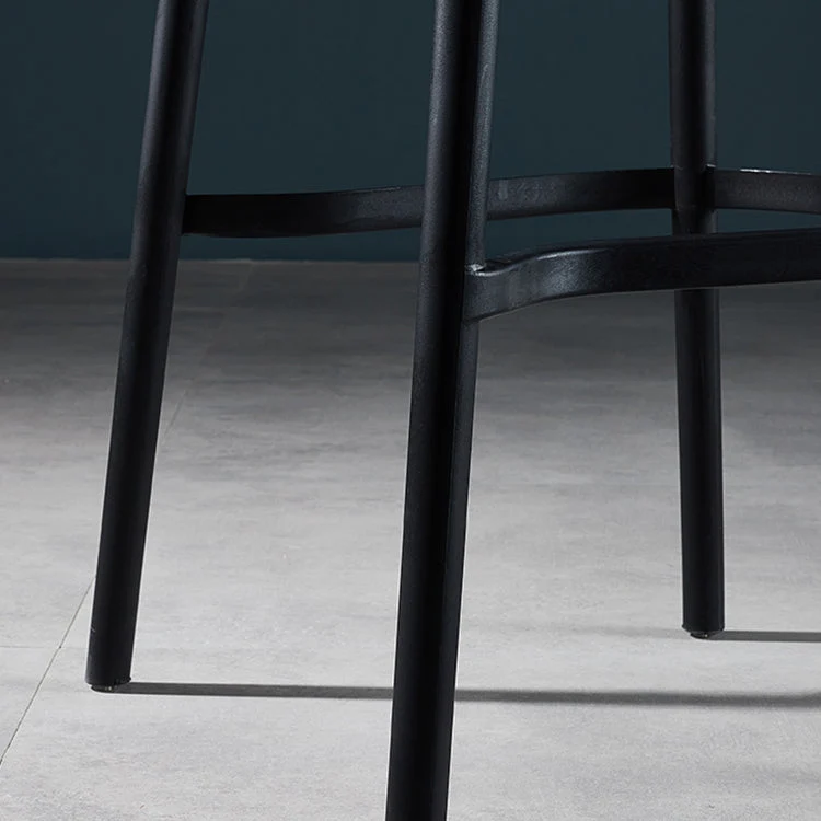 Sgabello da bar con schienale basso, sgabello da bar senza braccioli per interni moderno e contemporaneo plastica Clearhalo