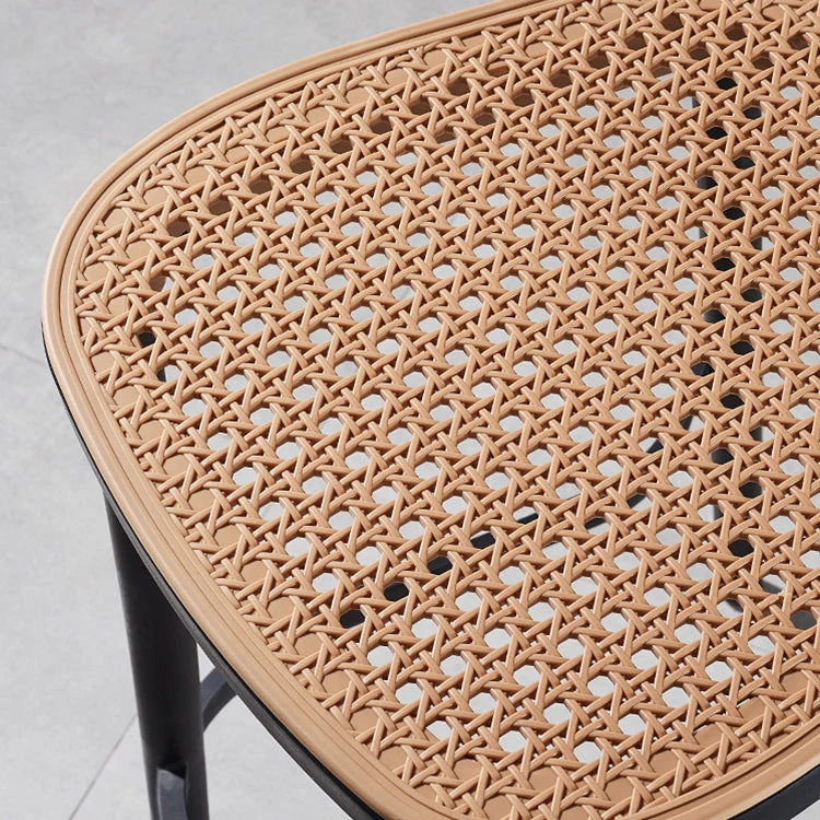 Sgabello da bar con schienale basso, sgabello da bar senza braccioli per interni moderno e contemporaneo plastica Clearhalo