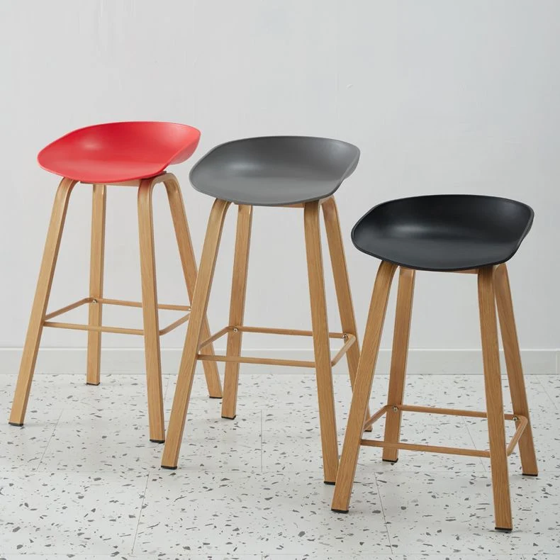 Sgabello da bar con schienale basso, sgabello senza braccioli per cucina, sala da pranzo contemporanea metallo Clearhalo