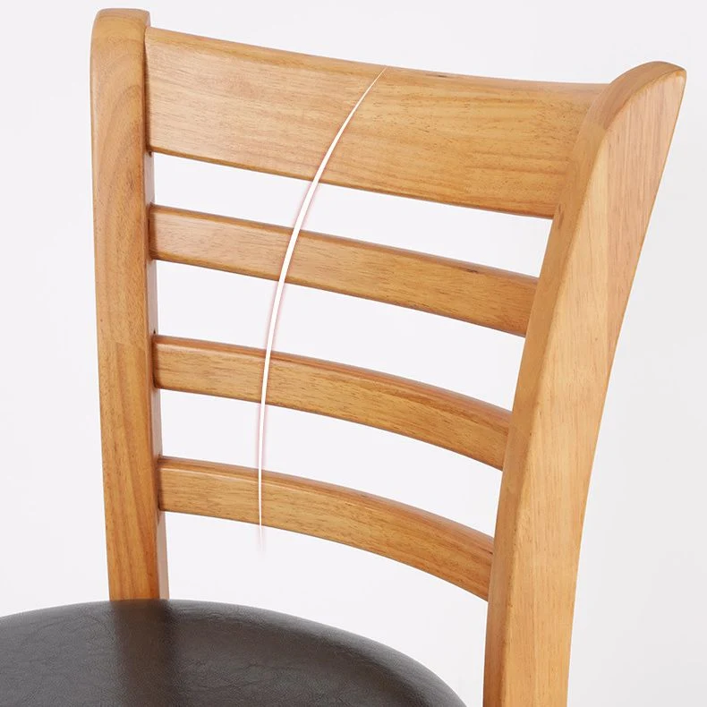 Sgabello da bar con schienale basso stile moderno Sgabello da bar da bancone pelle PU con gambe legno Clearhalo
