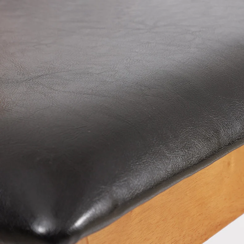 Sgabello da bar con schienale basso stile moderno Sgabello da bar da bancone pelle PU con gambe legno Clearhalo