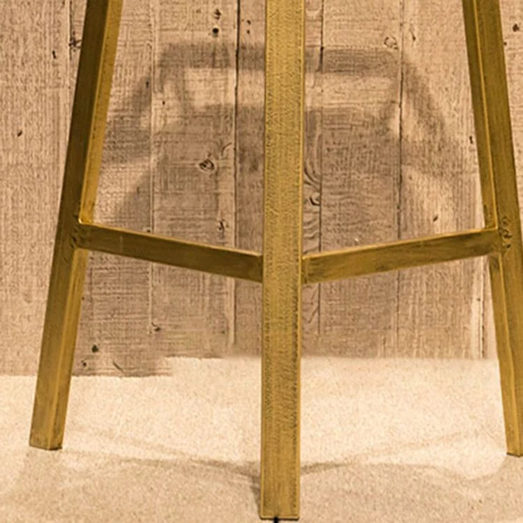 Sgabello da bar con schienale nordico senza braccioli, ferro, con cuscino pelle Clearhalo