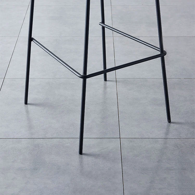 Sgabello da bar con schienale scandinavo Sgabello da bar rettangolare plastica ad altezza contraente Clearhalo