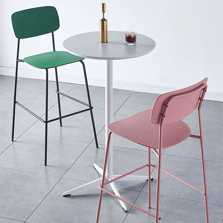 Sgabello da bar con schienale scandinavo Sgabello da bar rettangolare plastica ad altezza contraente Clearhalo