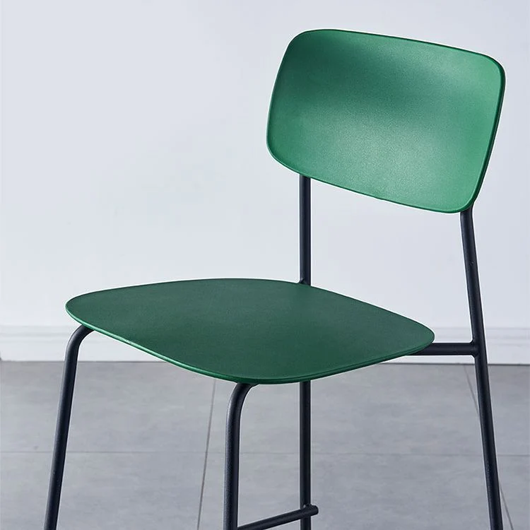 Sgabello da bar con schienale scandinavo Sgabello da bar rettangolare plastica ad altezza contraente Clearhalo