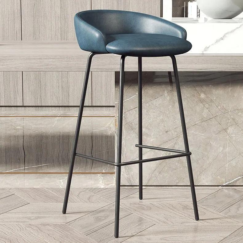Sgabello da bar con sedile avvolgente ecopelle Sgabelli da bar scandinavi con schienale basso Clearhalo