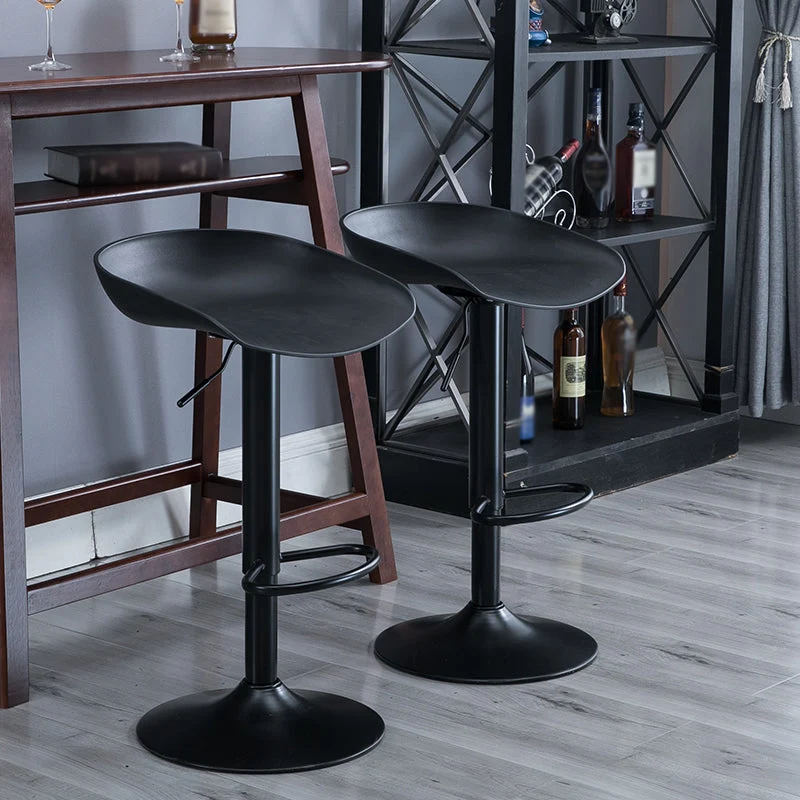 Sgabello da bar con sedili plastica stile industriale Sgabello da bar girevole con gambe metallo per interni Clearhalo