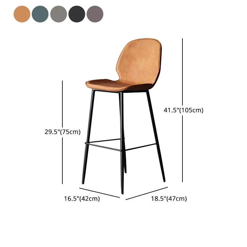 Sgabello da bar contemporaneo pelliccia sintetica poggiapiedi gambe ferro per interni bancone e sgabello da bar Clearhalo
