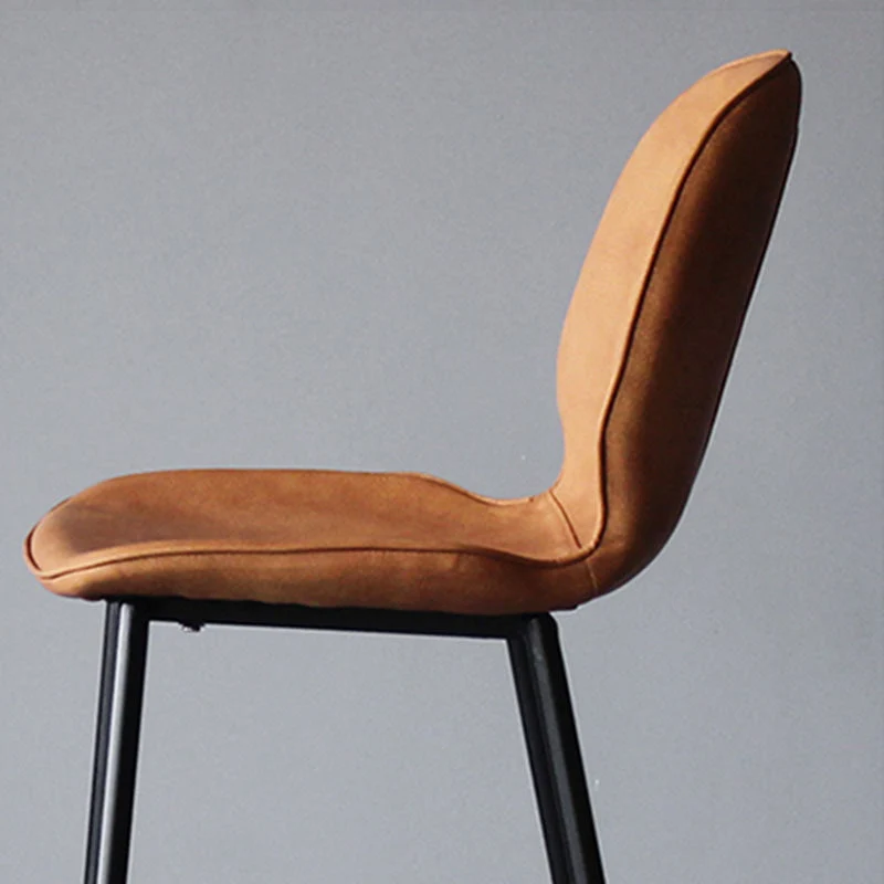Sgabello da bar contemporaneo pelliccia sintetica poggiapiedi gambe ferro per interni bancone e sgabello da bar Clearhalo