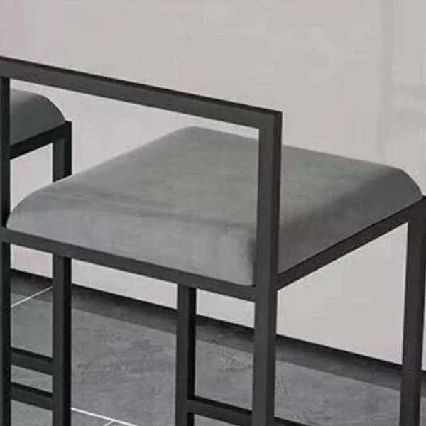 Sgabello da bar da cucina ferro con schienale moderno senza braccioli, con cuscino e pedale Clearhalo