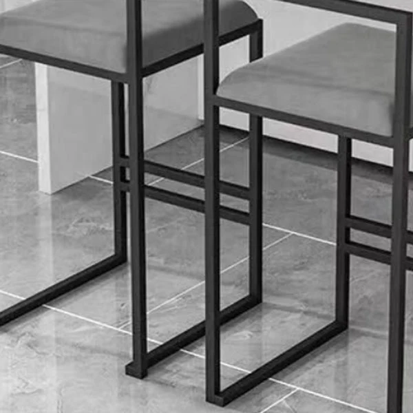 Sgabello da bar da cucina ferro con schienale moderno senza braccioli, con cuscino e pedale Clearhalo