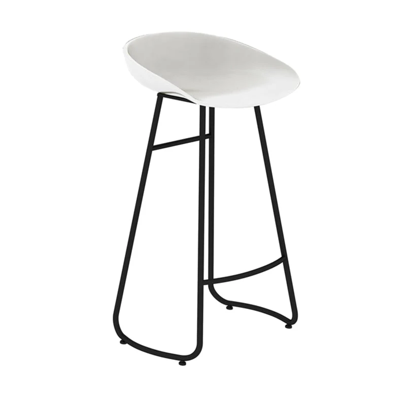 Sgabello da bar ferro con schienale moderno senza braccioli, con sedile acrilico e pedale per bar Clearhalo
