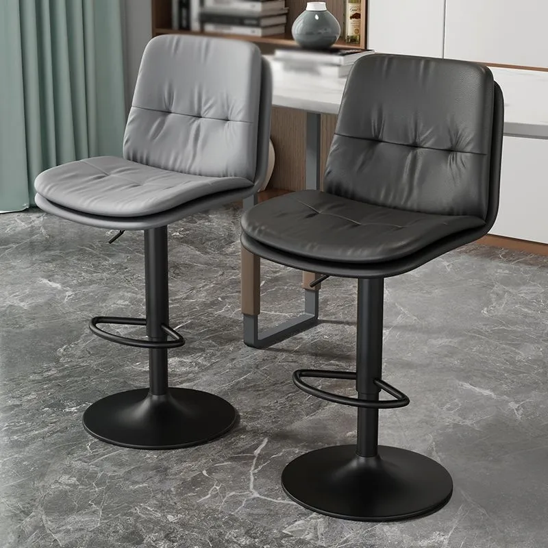 Sgabello da bar girevole pelle da 39,5" H Sgabello alto regolabile nordico per interni Clearhalo