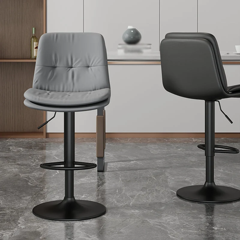 Sgabello da bar girevole pelle da 39,5" H Sgabello alto regolabile nordico per interni Clearhalo