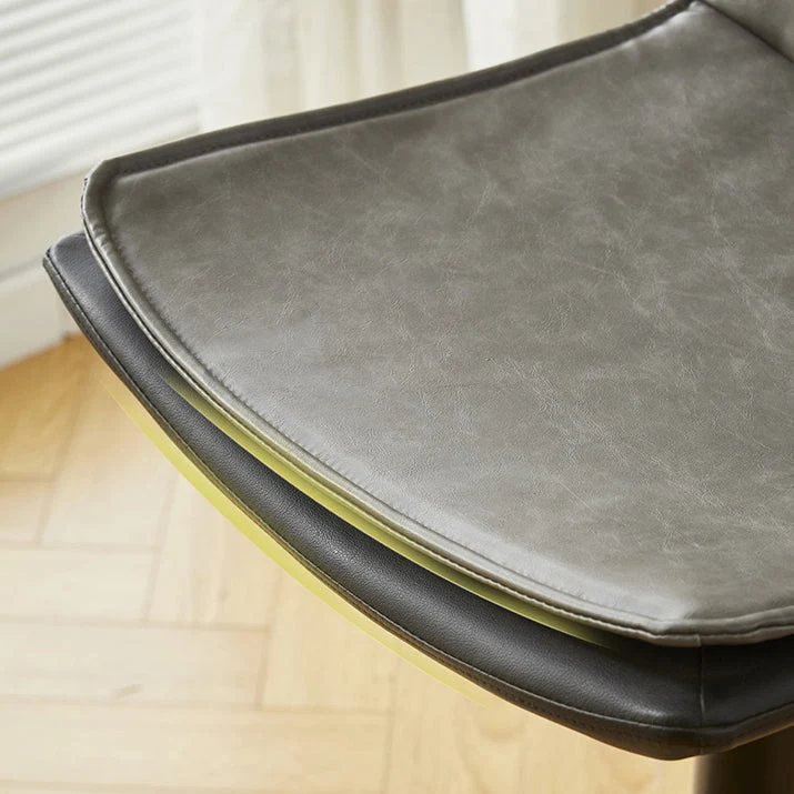 Sgabello da bar girevole regolabile pelle stile moderno con gamba metallo Clearhalo