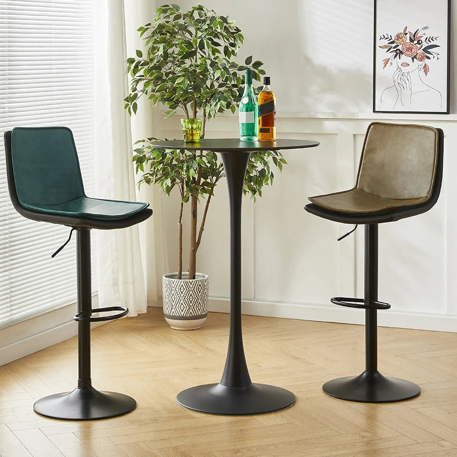 Sgabello da bar girevole regolabile pelle stile moderno con gamba metallo Clearhalo