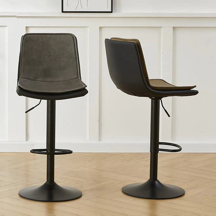 Sgabello da bar girevole regolabile pelle stile moderno con gamba metallo Clearhalo