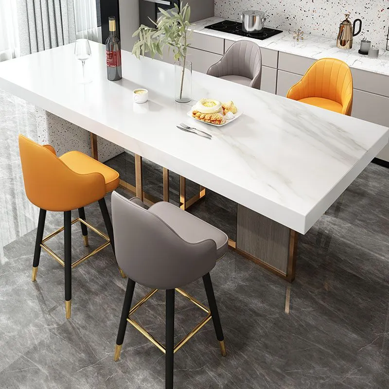 Sgabello da bar girevole scandinavo con bracciolo Sgabello pelle con finitura opaca Clearhalo