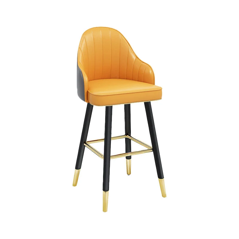 Sgabello da bar girevole scandinavo con bracciolo Sgabello pelle con finitura opaca Clearhalo