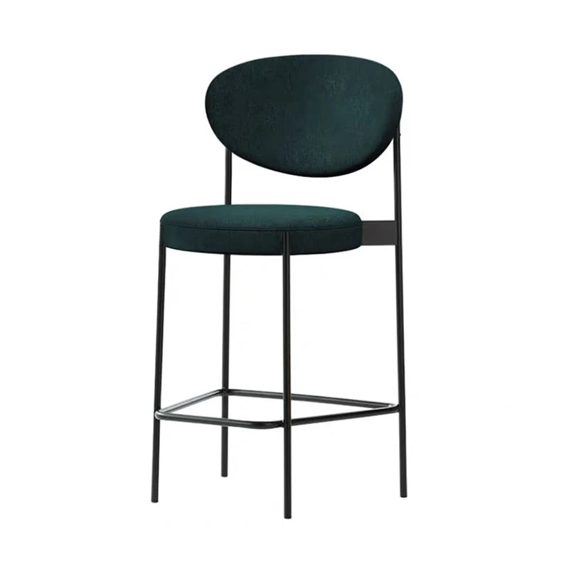 Sgabello da bar imbottito con schienale basso Sgabello da bar industriale senza braccioli con gambe metallo Clearhalo