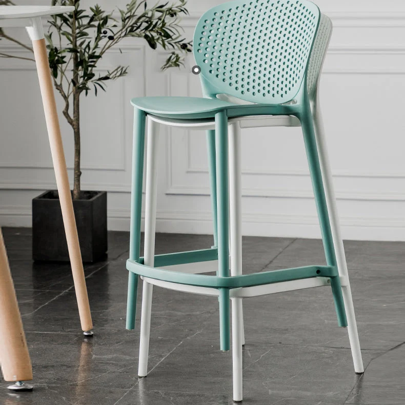 Sgabello da bar impilabile stile moderno da bancone plastica per la casa Clearhalo