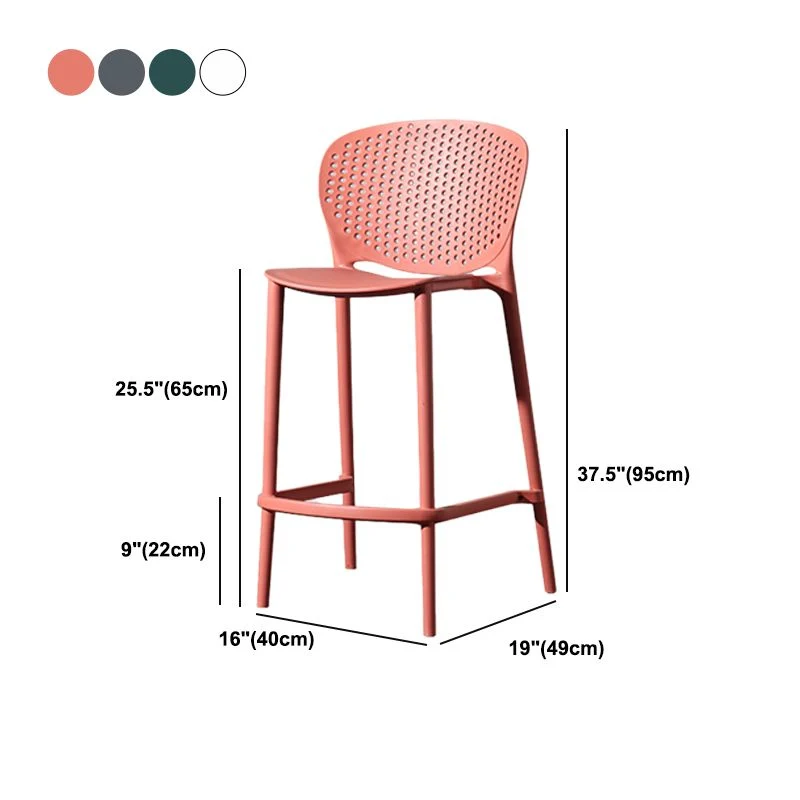 Sgabello da bar impilabile stile moderno da bancone plastica per la casa Clearhalo