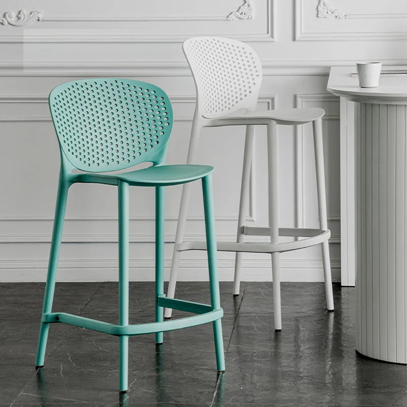 Sgabello da bar impilabile stile moderno da bancone plastica per la casa Clearhalo