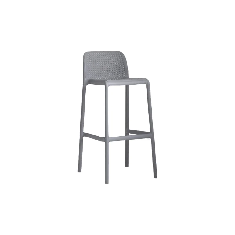 Sgabello da bar industriale con schienale basso plastica Sgabello da bar impilabile senza braccioli Clearhalo