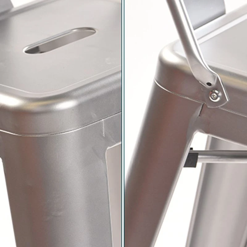 Sgabello da bar industriale ferro con schienale basso 29,5" H Sgabello alto per interni con seduta quadrata Clearhalo