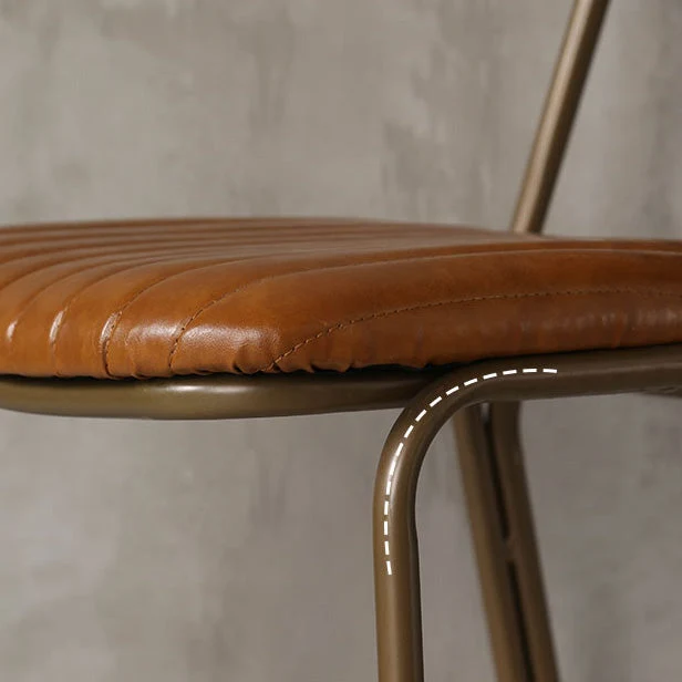Sgabello da bar industriale metallo, poggiapiedi ecopelle, con schienale basso, con 4 gambe Clearhalo