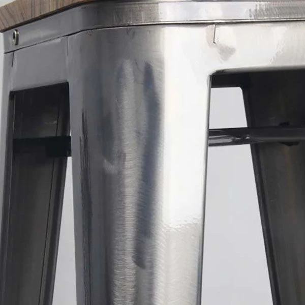 Sgabello da bar industriale quadrato senza schienale Sgabello da interno metallo per Bristol Clearhalo