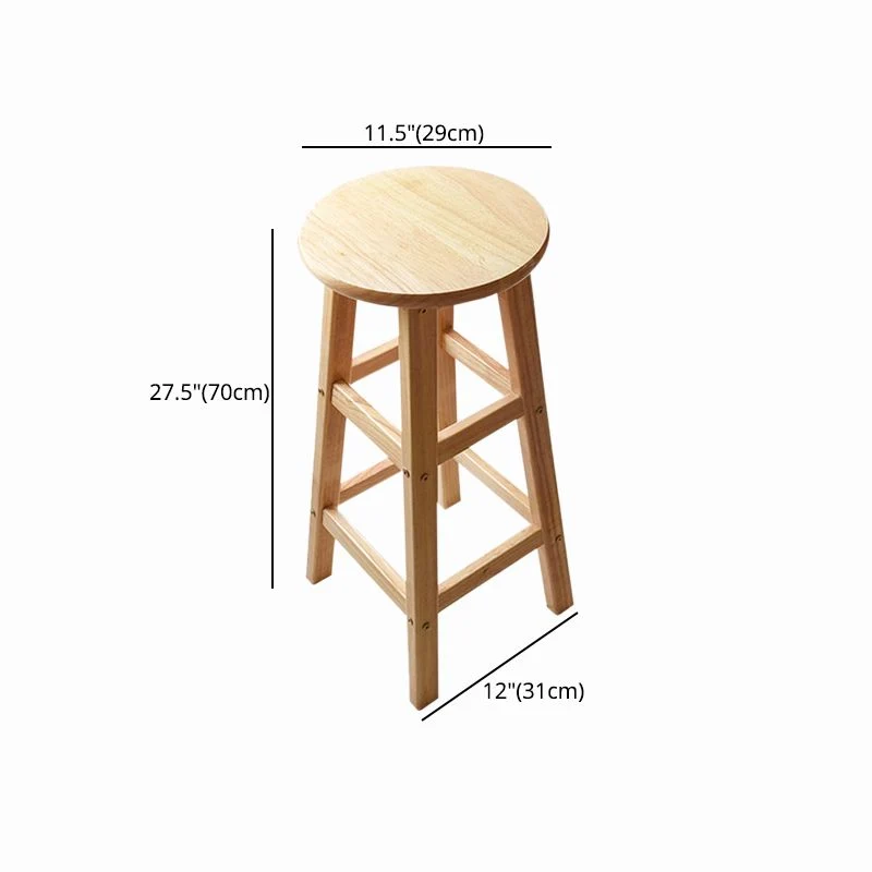 Sgabello da bar legno massello dal design minimalista, sedia da bancone senza schienale con base legno Clearhalo
