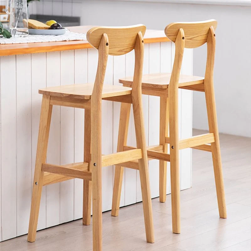 Sgabello da bar legno stile minimalista per uso domestico Sgabelli imbottiti con cuscino Clearhalo