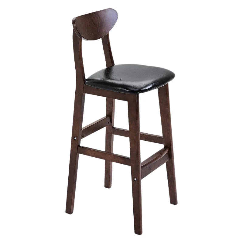 Sgabello da bar legno stile minimalista per uso domestico Sgabelli imbottiti con cuscino Clearhalo