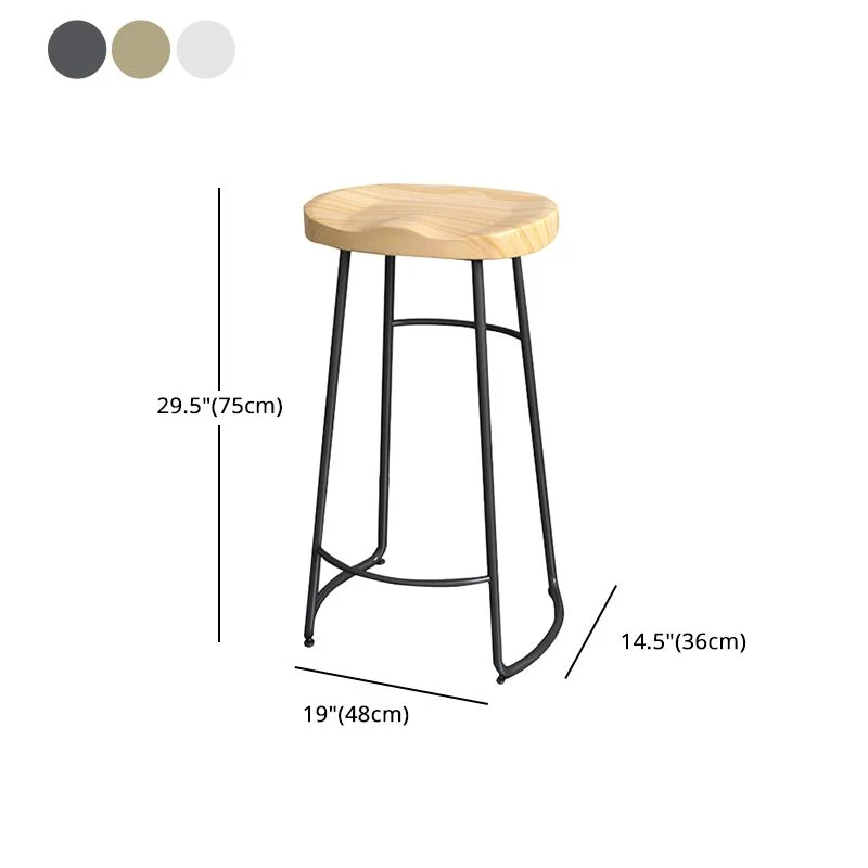 Sgabello da bar metallo stile moderno con poggiapiedi Sgabello da bar per negozio di tè al latte da 30 pollici Clearhalo